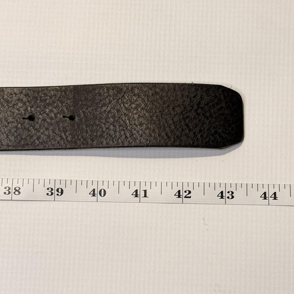 Brave Leather Belt Womens 26 Black Removable Buckle Distressed Silver Western - Picture 10 of 12